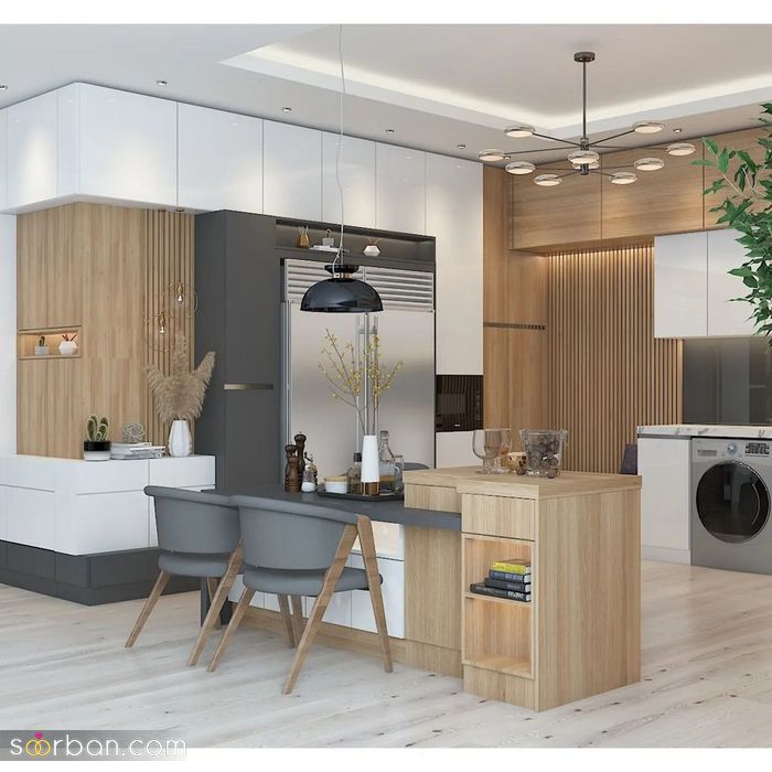 کابینت آشپزخانه 2024 | طرح جدید از انواع کابینت (هایگلاس، ام دی اف، چوب)