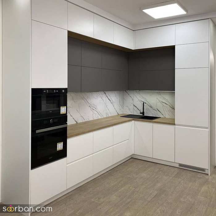 کابینت آشپزخانه 2024 | طرح جدید از انواع کابینت (هایگلاس، ام دی اف، چوب)