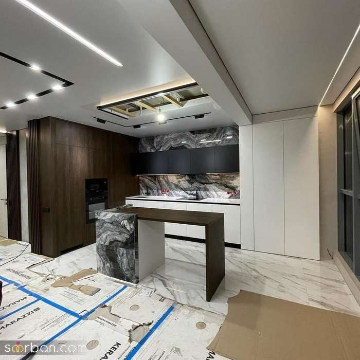 کابینت آشپزخانه 2022 | طرح جدید از انواع کابینت (هایگلاس، ام دی اف، چوب)