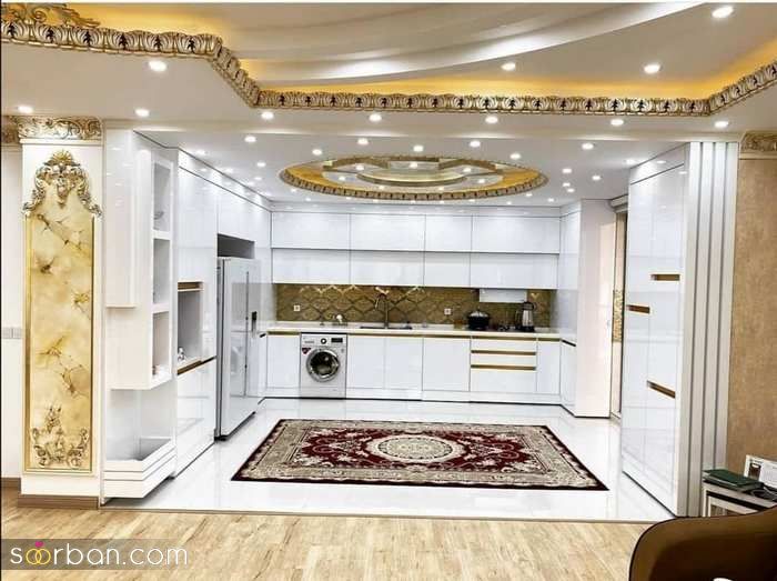 کابینت آشپزخانه 2024 | طرح جدید از انواع کابینت (هایگلاس، ام دی اف، چوب)