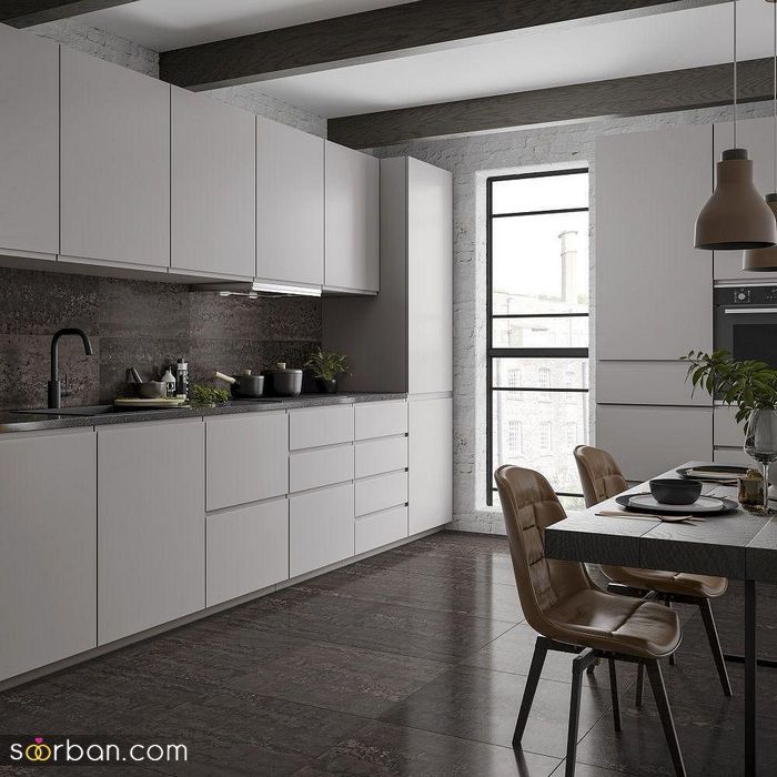 کابینت آشپزخانه ساده، کابینت فوق العاده زیبای ممبران ساده با جزیره {ویژه سال 2022}