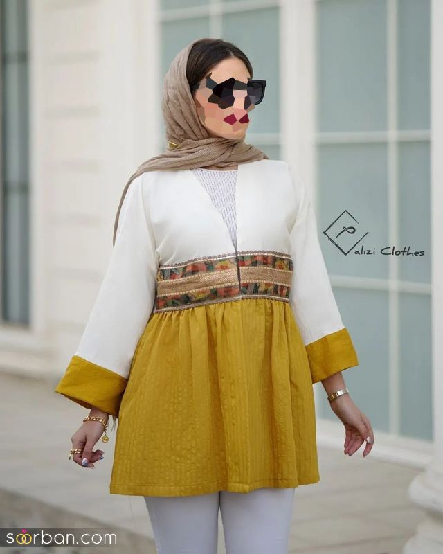 مانتو عید ۱۴۰۱ | انواع مانتوهای زنانه و دخترانه کوتاه و بلند (ژکارد-سوزن دوزی روی مانتو)
