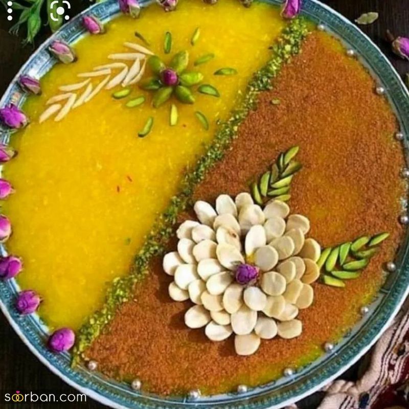 60 مدل از بهترین ایده های تزیین شله زرد با دارچین