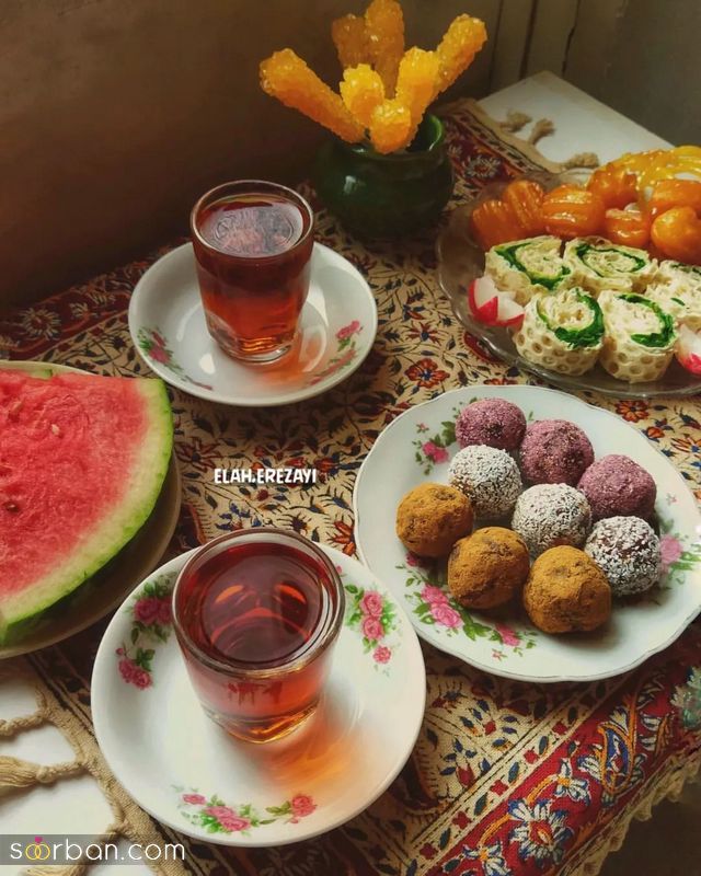 سفره افطاری ساده دونفره با دیزاین زیبا