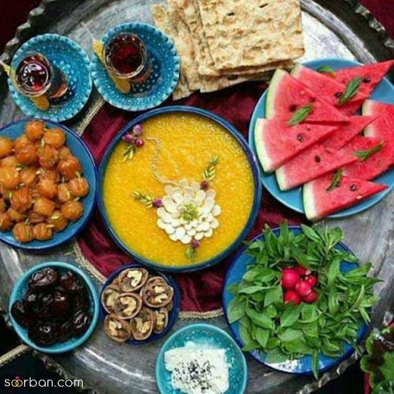 سفره افطاری ساده دونفره با دیزاین زیبا