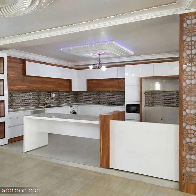 مدل کابینت آشپزخانه 1404 | کابینت 1404 با رنگ های تیره و روشن مناسب فضاهای بزرگ و کوچیک