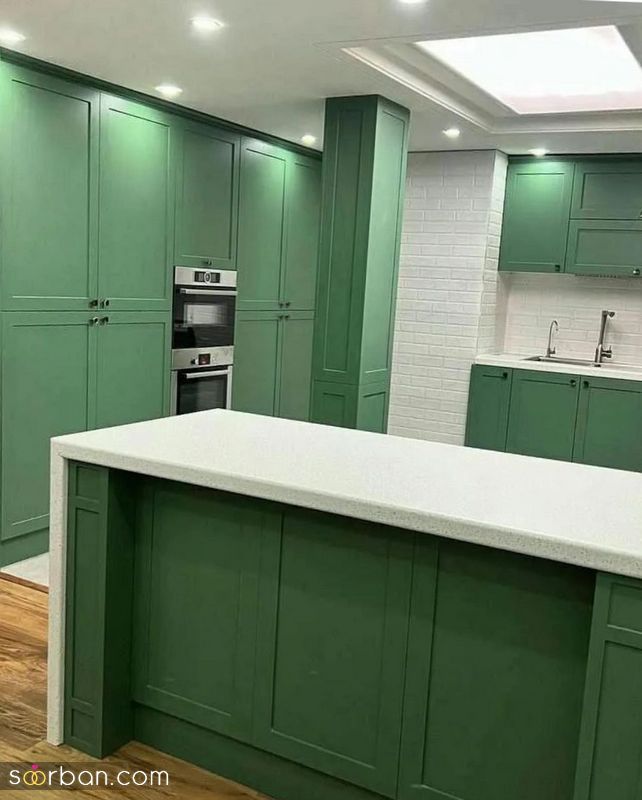 مدل کابینت آشپزخانه 1401 | کابینت با رنگ های تیره و روشن مناسب فضاهای بزرگ و کوچیک