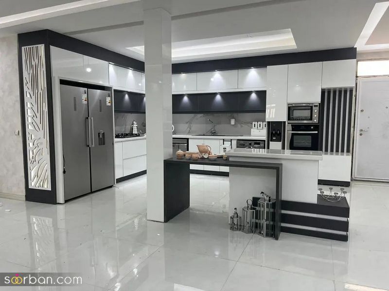 مدل کابینت آشپزخانه 1404 | کابینت 1404 با رنگ های تیره و روشن مناسب فضاهای بزرگ و کوچیک