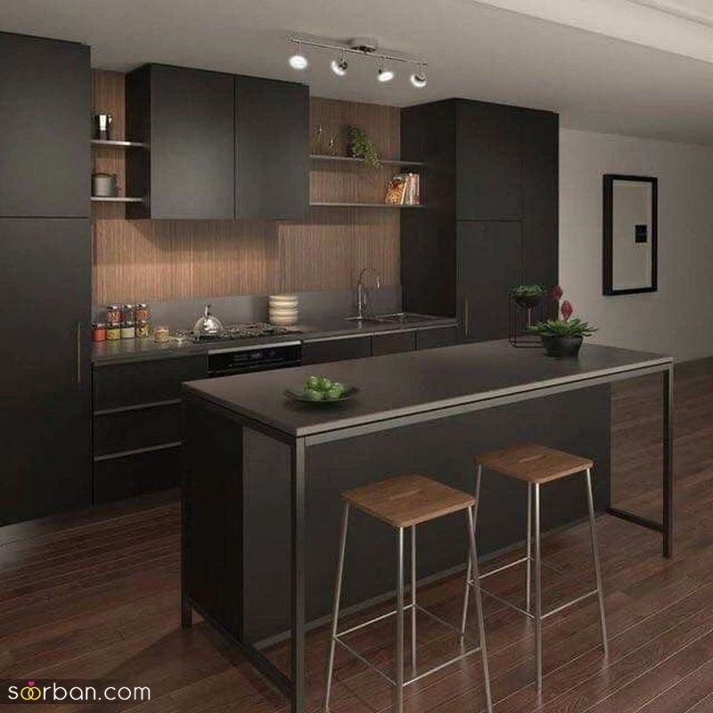 مدل کابینت آشپزخانه 1404 | کابینت 1404 با رنگ های تیره و روشن مناسب فضاهای بزرگ و کوچیک