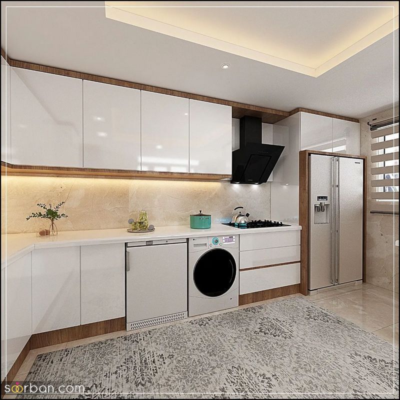 مدل کابینت آشپزخانه 1404 | کابینت 1404 با رنگ های تیره و روشن مناسب فضاهای بزرگ و کوچیک
