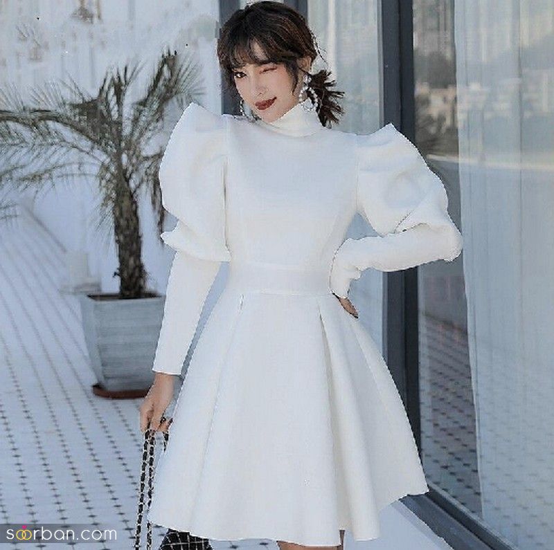 مدل لباس عروسکی 1403 کوتاه ویژه مزون دوزهای معتبر جهت ایده گفتن