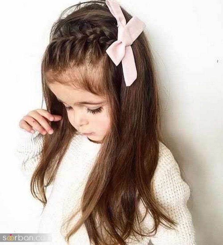 مدل مو بچه گانه 1403 همراه با بافت و گل سر های بانمک و گوگولی