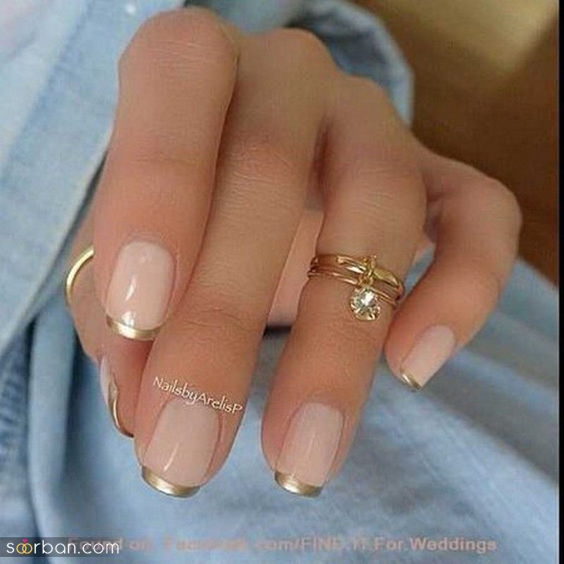 مدل ناخن فرنچ 1401 | انواع فرنچ ناخن رنگی و سفید (فرنچ اکلیلی کوتاه و بلند)