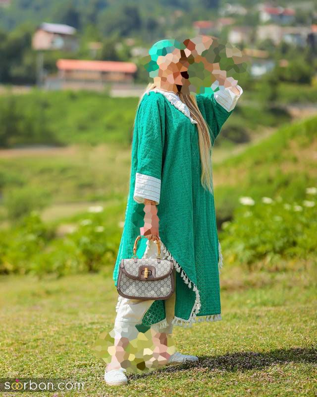 مانتو بلند 1401 عبای و جلو باز مجلسی/ اسپرت با پارچه رنگ روشن و تیره