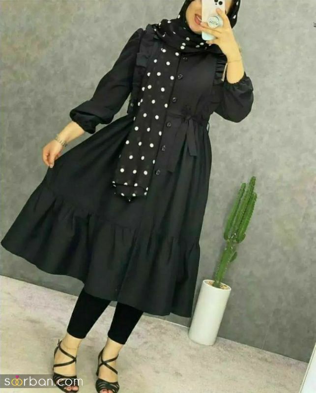 مدل مانتو نخی ساده و شیک 1401 تزیین شده با نوار های سنتی جذاب و خفن (فری ساز)