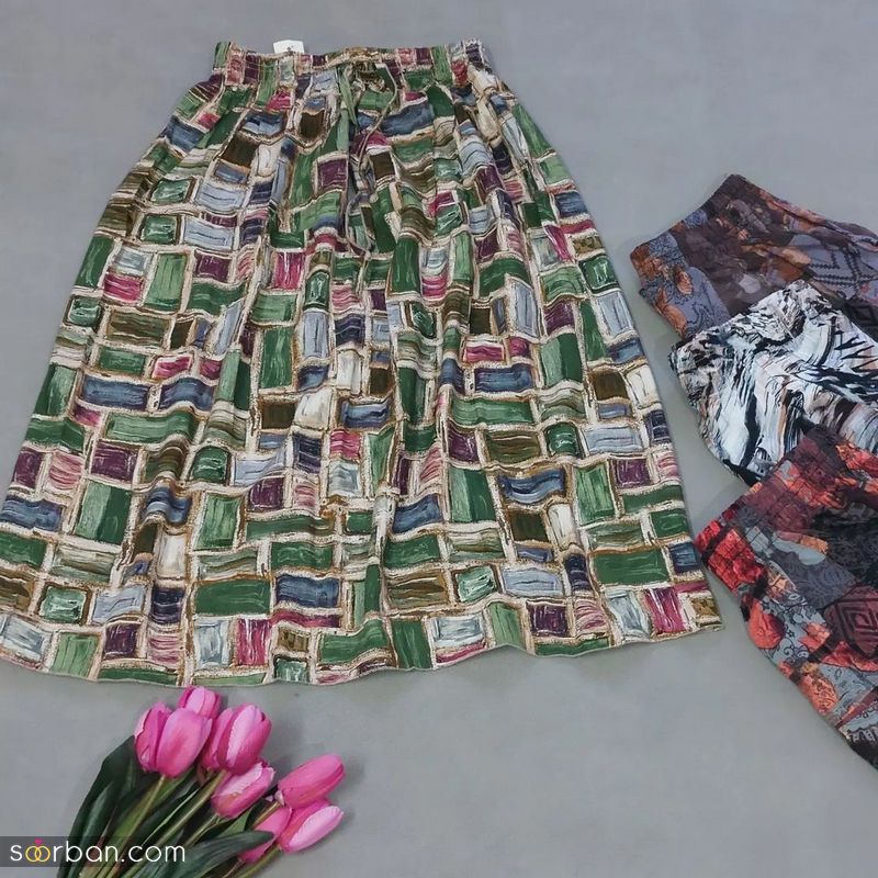 دامن زنانه 1401 با تمام پارچه های ترند شده سال در طرح های مختلف