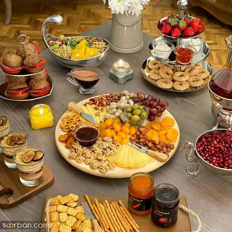 تزیین میز عصرانه 1401 با ظروف ساده برای دورهمی دوستانه ویژه خانم های خوش سلیقه