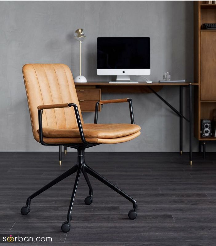صندلی چرم 1401 تکی اداری و مطالعه با طراحی منحصر بفرد و زیبا