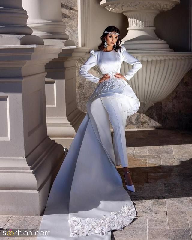 لباس فرمالیته 1401 رنگی و سفید با طراحی فوق العاده تماشایی