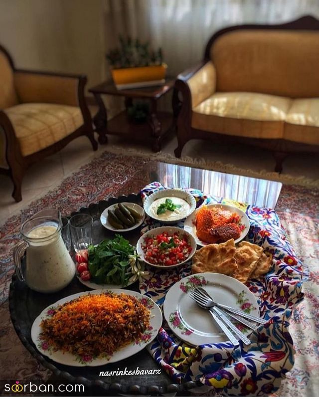 تزیین سفره غذا 1401 برای خانم های خوش سلیقه و خانه دار 