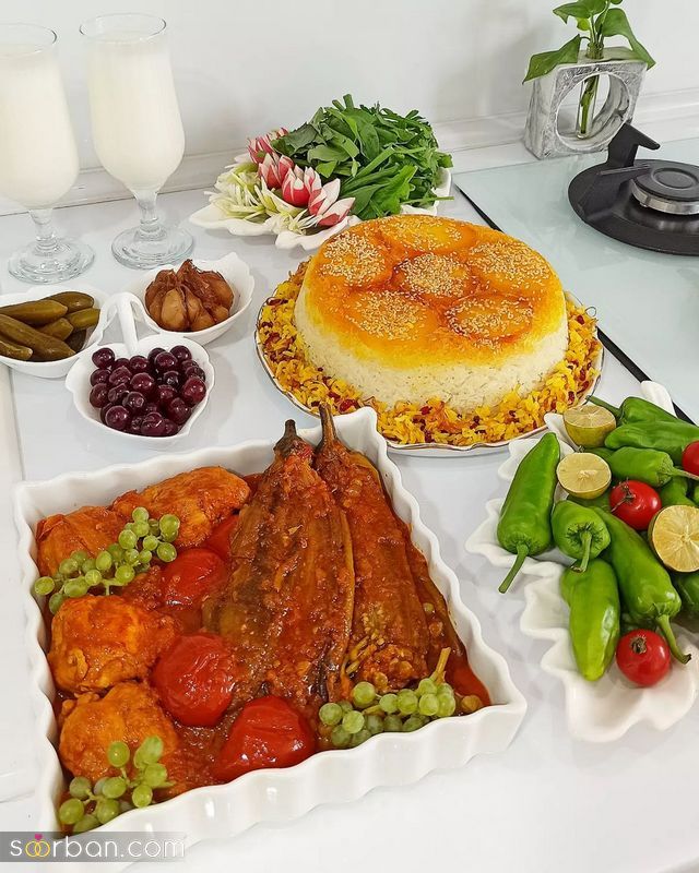 تزیین سفره غذا 1401 برای خانم های خوش سلیقه و خانه دار 