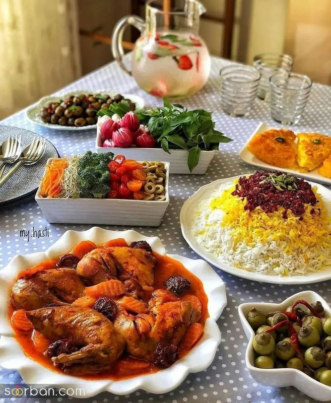 تزیین سفره غذا 1401 برای خانم های خوش سلیقه و خانه دار 