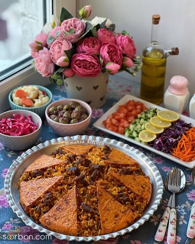 تزیین سفره غذا 1401 برای خانم های خوش سلیقه و خانه دار 
