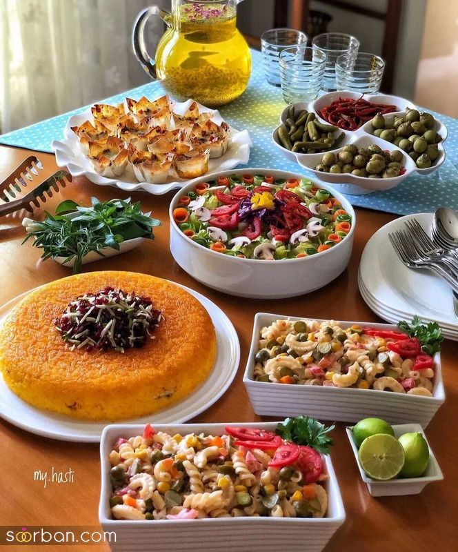 تزیین سفره غذا 1401 برای خانم های خوش سلیقه و خانه دار 