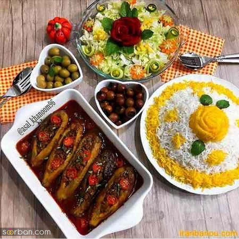 تزیین سفره غذا 1401 برای خانم های خوش سلیه و خانه دار 