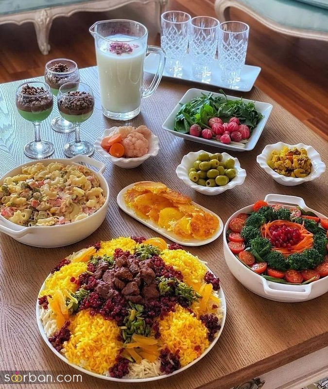 تزیین سفره غذا 1401 برای خانم های خوش سلیقه و خانه دار 