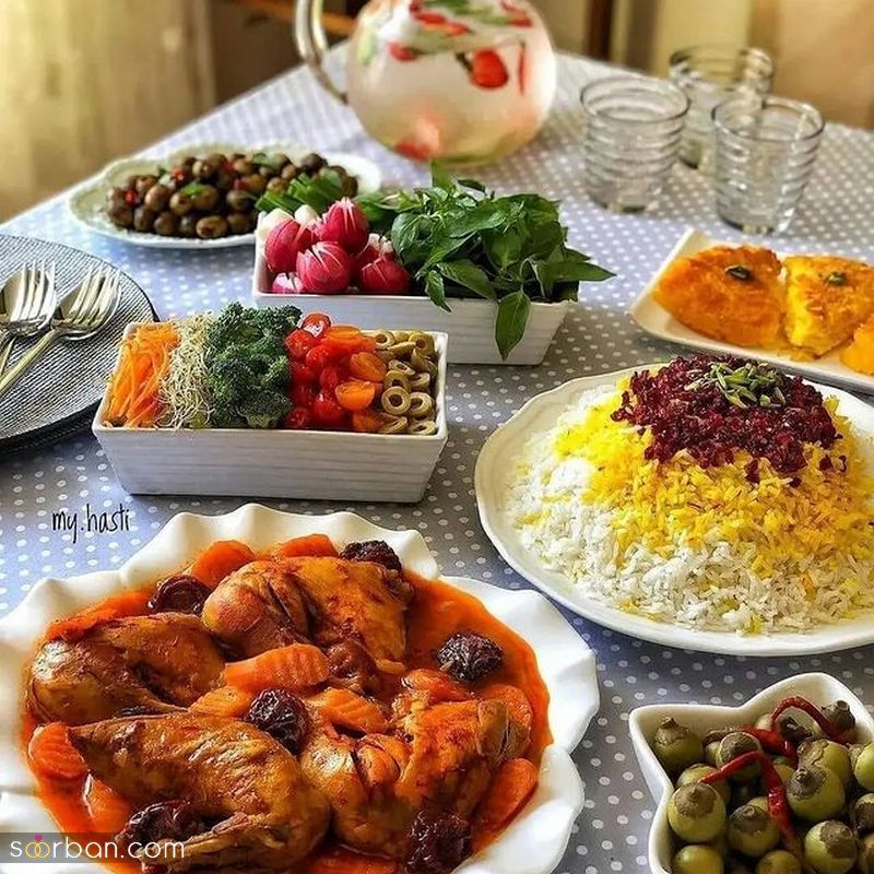 تزیین سفره غذا 1401 برای خانم های خوش سلیقه و خانه دار 