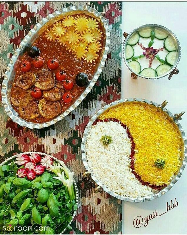 تزیین سفره غذا 1401 برای خانم های خوش سلیقه و خانه دار 