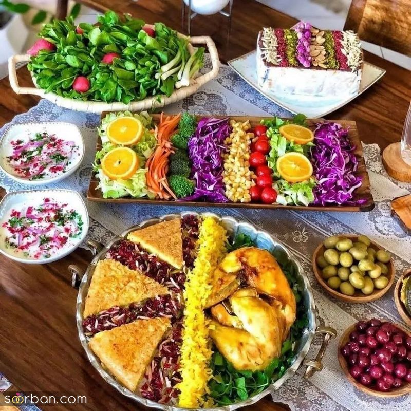 تزیین سفره غذا 1401 برای خانم های خوش سلیقه و خانه دار 