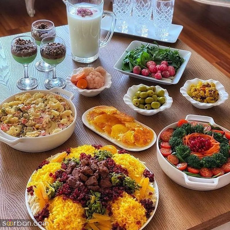 تزیین سفره غذا 1401 برای خانم های خوش سلیقه و خانه دار 