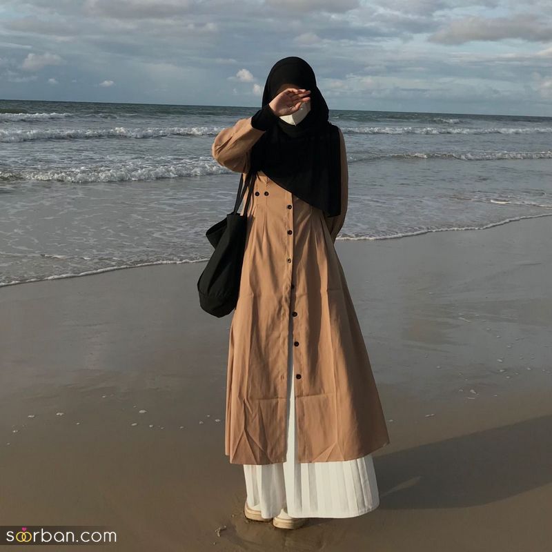 عکس پروفایل دختر با حجاب کنار دریا 1401 با ژست های متفاوت برای فضای مجازی