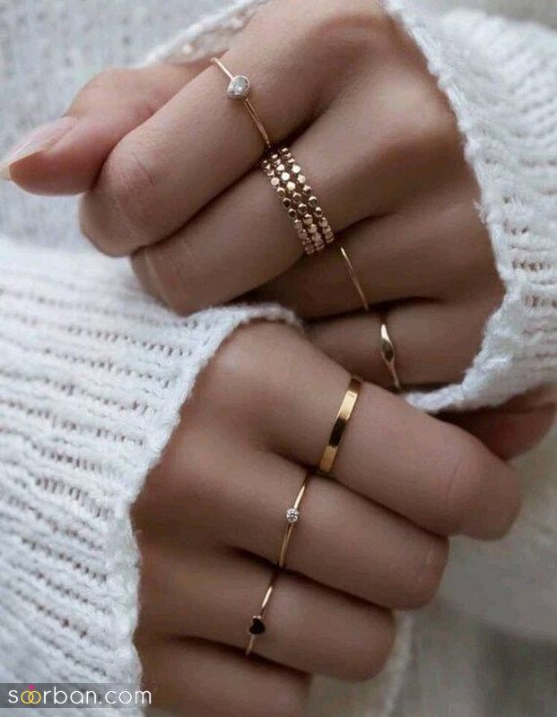 مدل انگشتر برای انگشت اشاره 1403 در طرح های مختلف و جدید نگین دار و بدون نگین