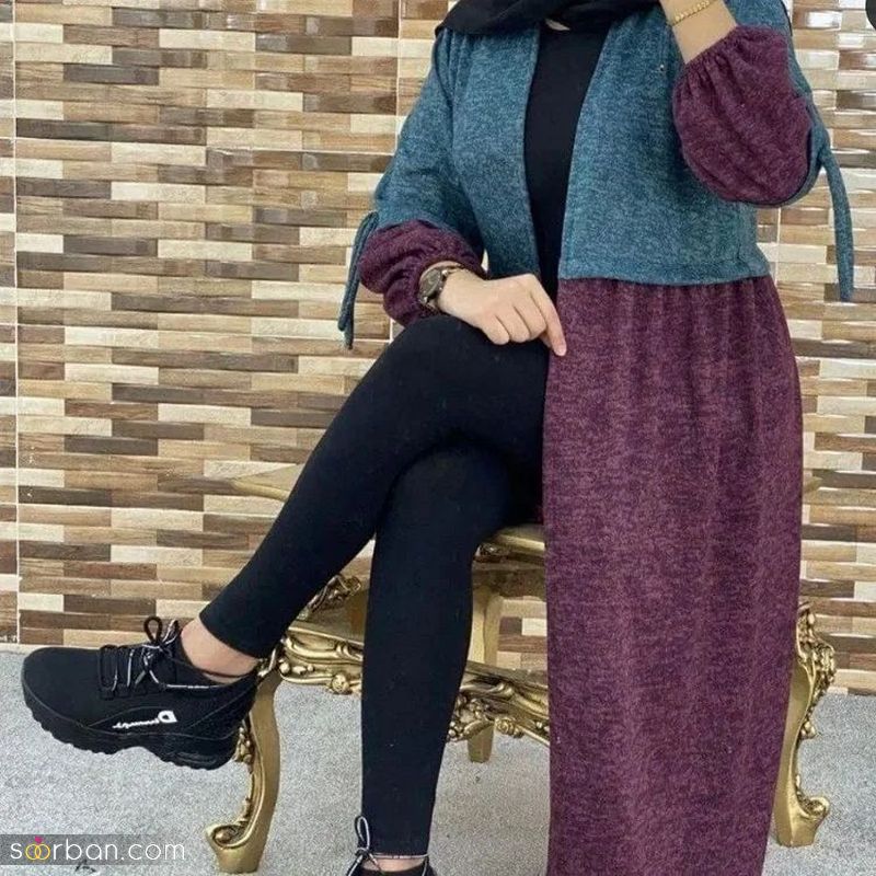 مدل مانتو آنغوره جدید 1401 همراه با ترکیب رنگهای زیبا باهم و طراحی زیبا