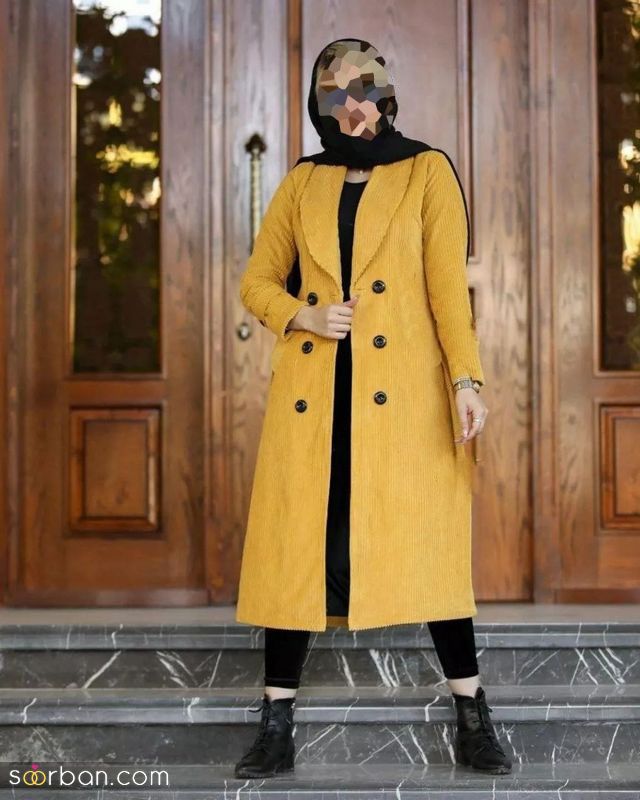 مدل مانتو کبریتی بلند 1401 برای اندام های ریز و درشت (رنگبندب روشن و تیره)