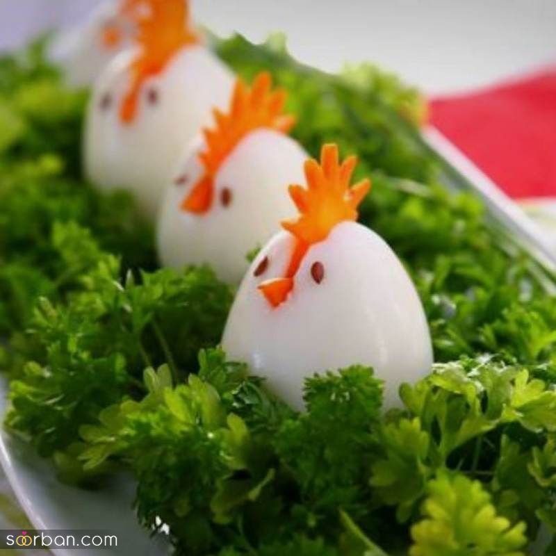 تزئین تخم مرغ 1401 پخته شده با ایده و طرح های جالب فانتزی