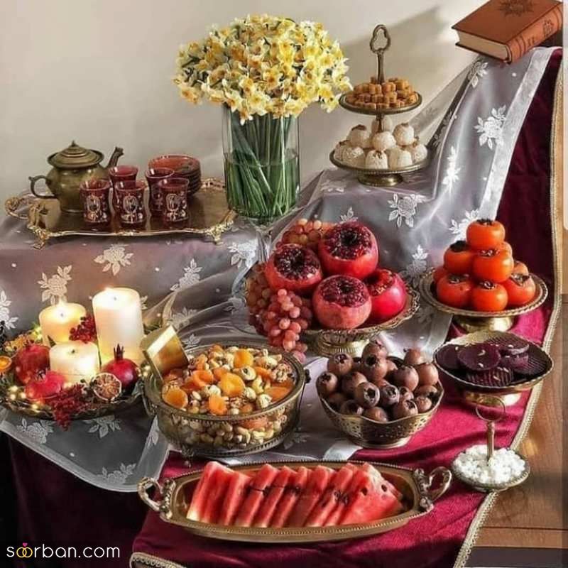 تزیین میوه شب یلدا ساده 1402 که میتوانید الگو بگیرید!