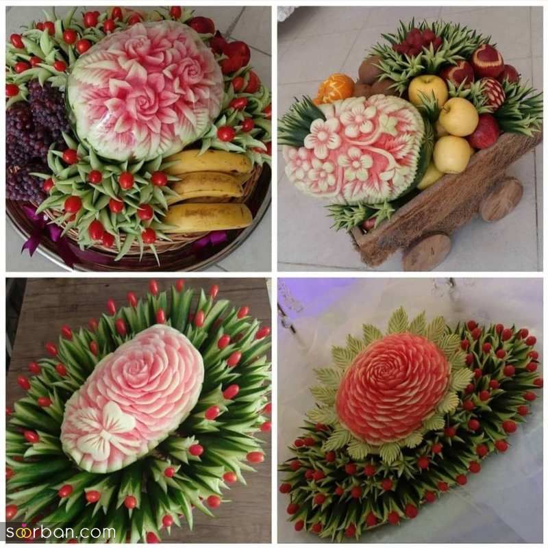 تزیین میوه شب یلدا ساده 1403 که میتوانید الگو بگیرید!