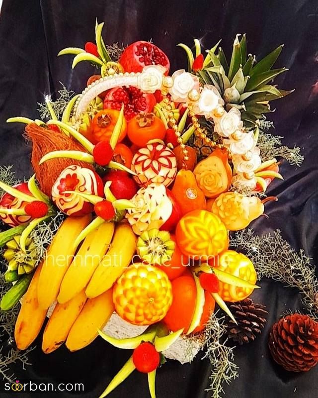 تزیین میوه شب یلدا ساده 1403 که میتوانید الگو بگیرید!