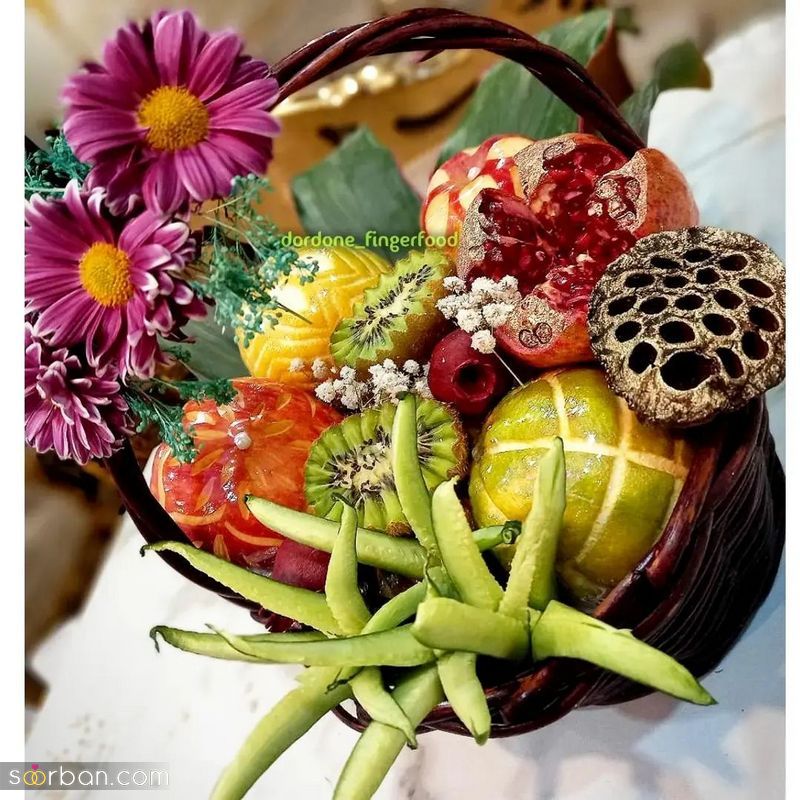 تزیین میوه شب یلدا ساده 1403 که میتوانید الگو بگیرید!