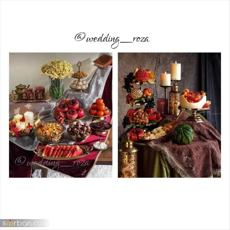 تزیین وسایل شب یلدا برای عروس 1403 خوش سلیقه هنرمند