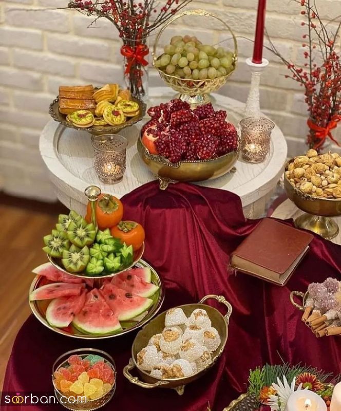 تزیین وسایل شب یلدا برای عروس 1403 خوش سلیقه هنرمند