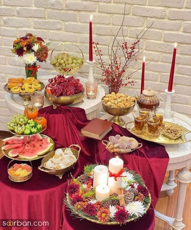 تزیین وسایل شب یلدا برای عروس 1403 خوش سلیقه هنرمند