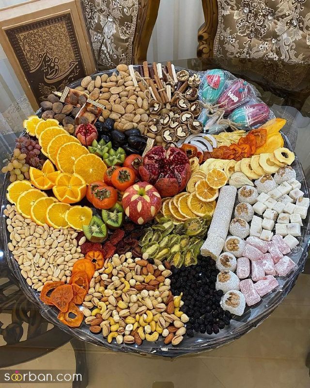 تزیین وسایل شب یلدا برای عروس 1403 خوش سلیقه هنرمند