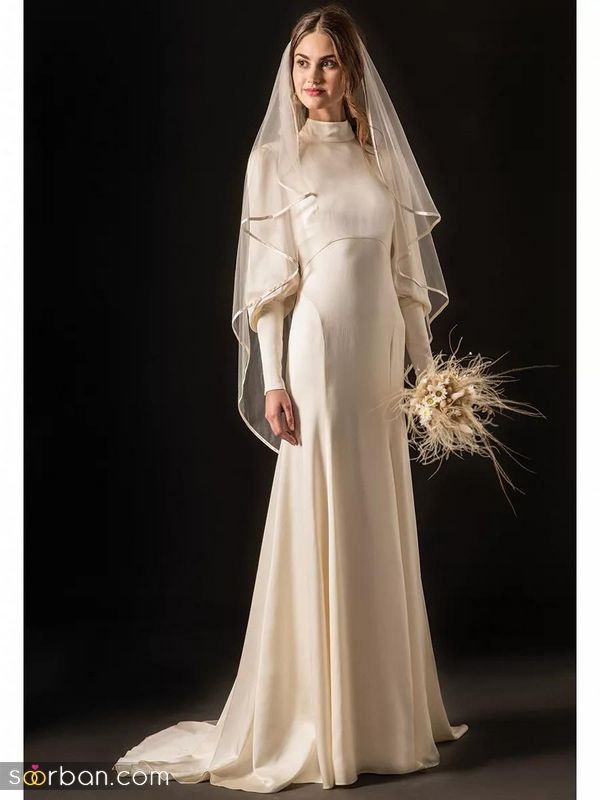 ایده برای عروس خانمهای محجبه مدلهای لباس بله برون پوشیده 1402 به سبکهای متنوع (ساده - مجلسی)