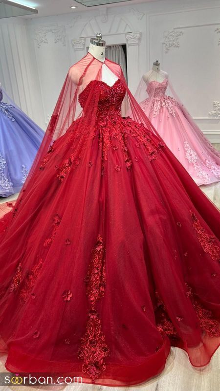 چندين مدل لباس حنابندون قرمز رنگ 1402 که هواخواه زیادی دارد (بلند - کوتاه)