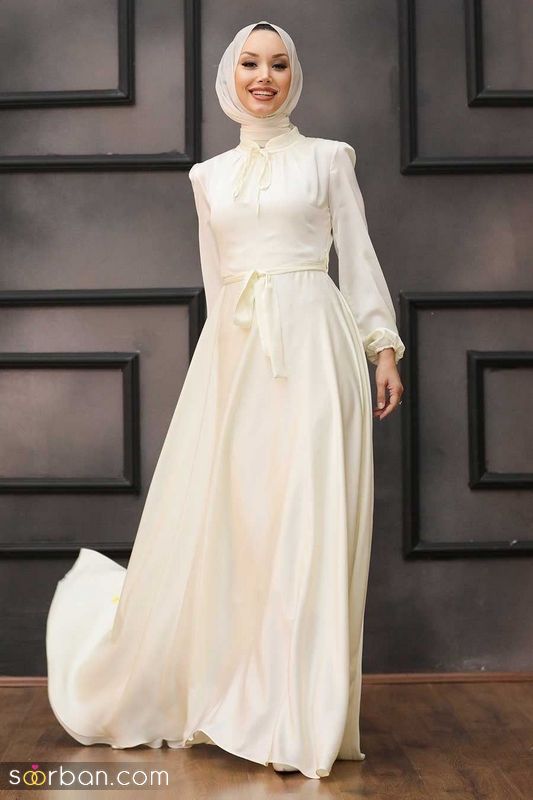 ایده برای خانمهای محجبه ای که به دنبال لباس عروس پوشیده 1402 هستند (کلیک کنید)